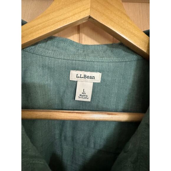 L.L. Bean | NWOT Women's Light Teal Cotton Button Up Long Sleeve Shirt | Size L - Picture 6 of 12